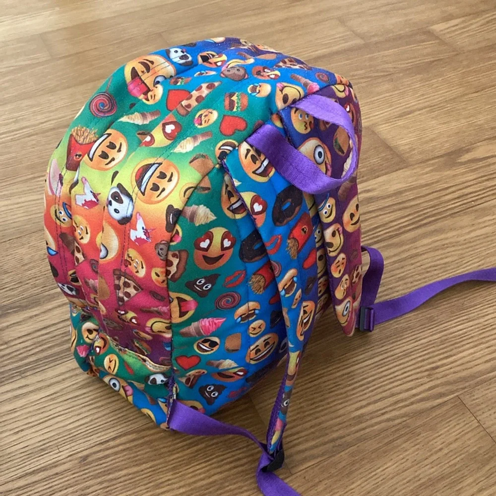 Top Trenz Girl Emoji Multicolor Full Size School Backpack